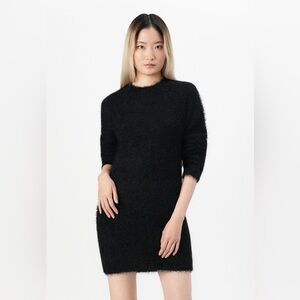 FCT FLUFFY KNIT JUMPER DRESS - BLACK SIZE LARGE (NEW WITH TAGS) A18